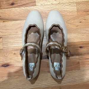 Elegant Beige Mary Jane Flats